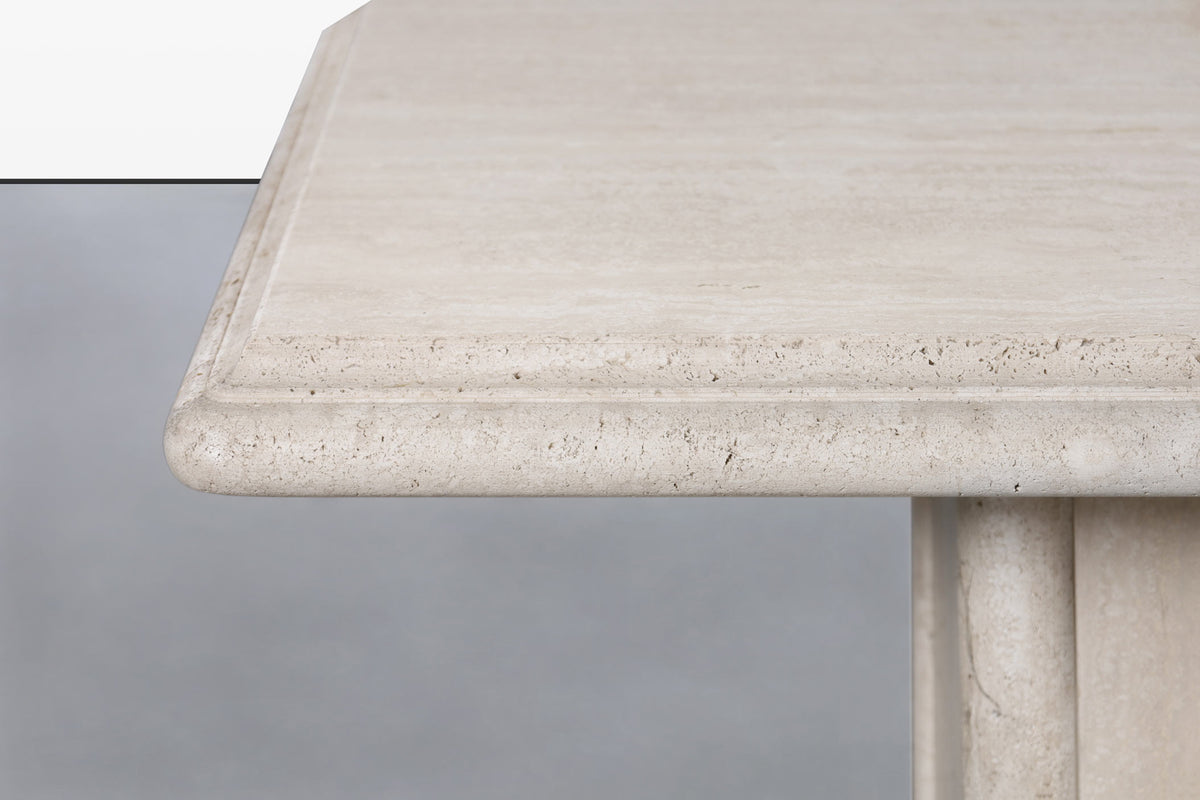 Vintage Italian Modern Travertine Coffee Tables with Bullnose Edge, 1980s