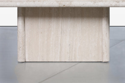 Vintage Italian Modern Travertine Coffee Tables with Bullnose Edge, 1980s