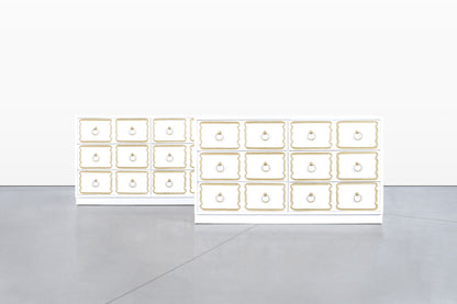 Vintage Lacquered "España" Chests of Drawers in Style of Dorothy Draper