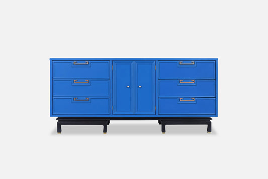 Vintage Lacquered and Brass Dresser by American of Martinsville