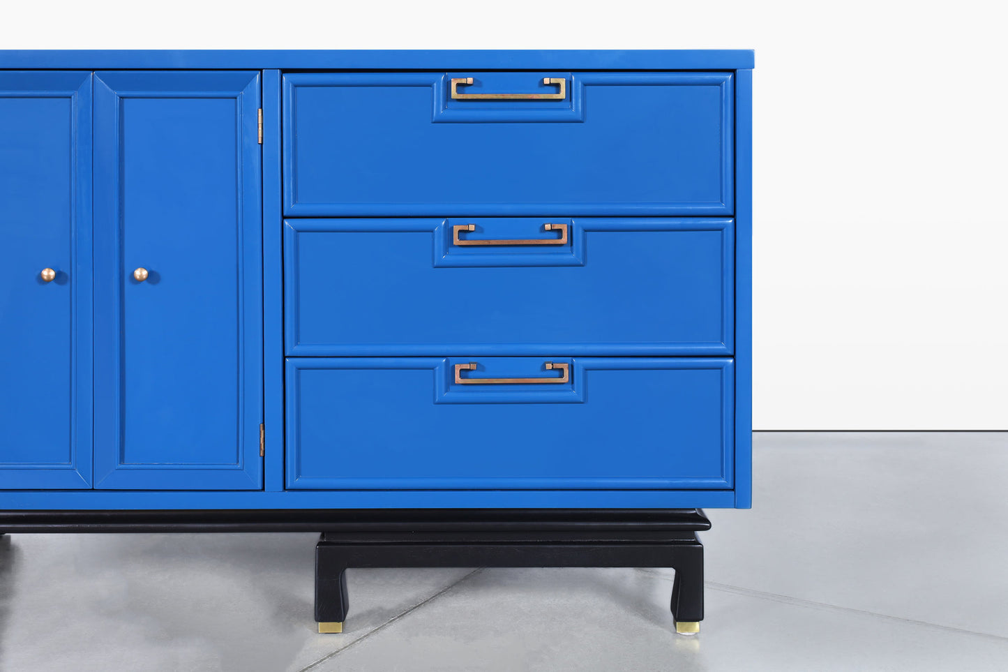Vintage Lacquered and Brass Dresser by American of Martinsville