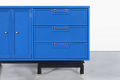 Vintage Lacquered and Brass Dresser by American of Martinsville