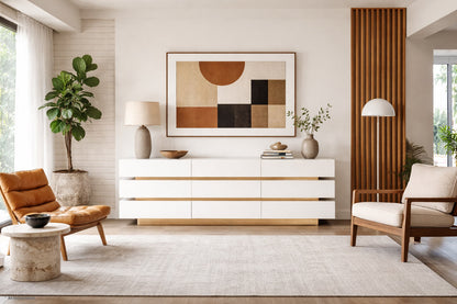 Vintage Lacquered and Brass Modernist Dresser