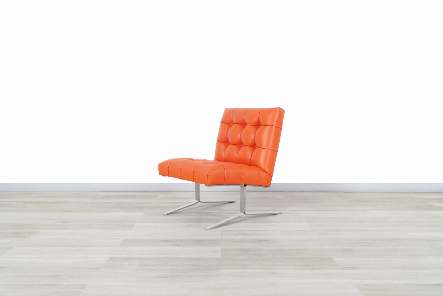 Vintage Leather Slipper Lounge Chairs