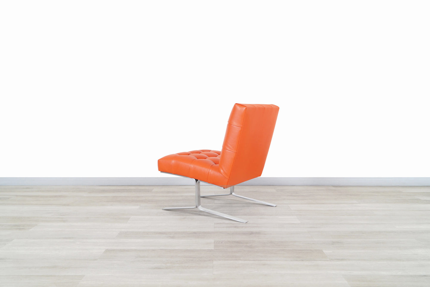 Vintage Leather Slipper Lounge Chairs