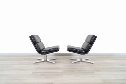 Vintage Leather "Solo" Lounge Chairs by John Follis for Fortress