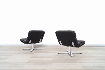 Vintage Leather "Solo" Lounge Chairs by John Follis for Fortress