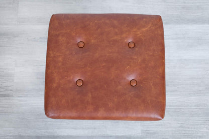 Vintage Leather and Iron Stools