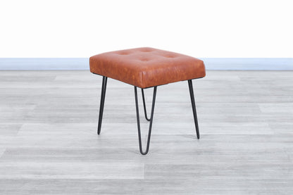 Vintage Leather and Iron Stools