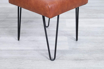 Vintage Leather and Iron Stools