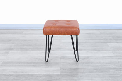 Vintage Leather and Iron Stools