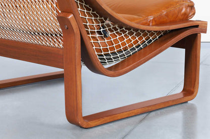 Vintage Leather and Teak T4 Lounge Chairs by Fred Lowen for Tessa