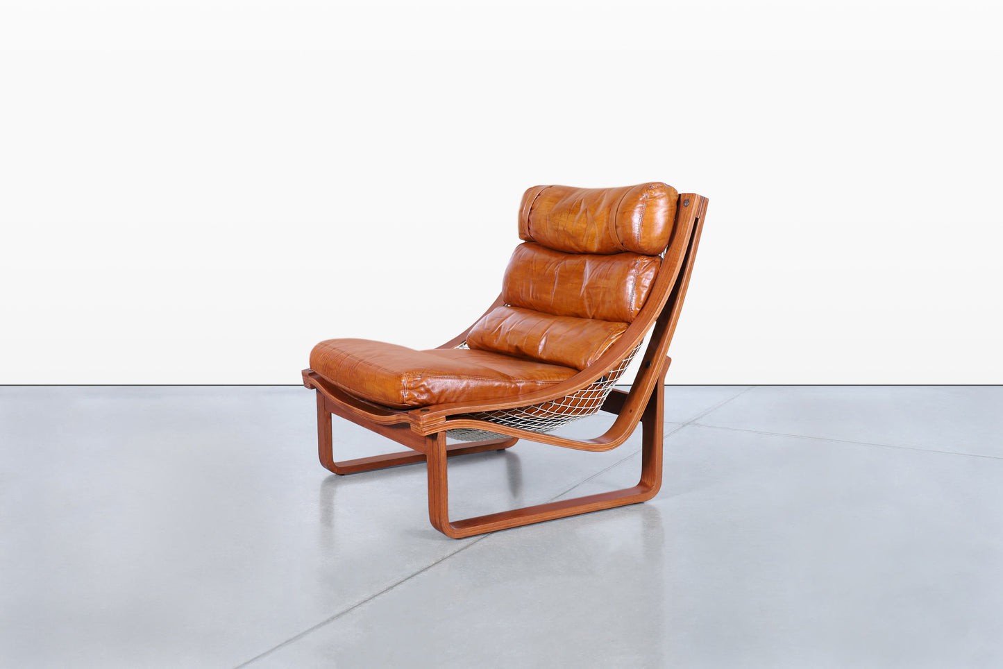 Vintage Leather and Teak T4 Lounge Chairs by Fred Lowen for Tessa
