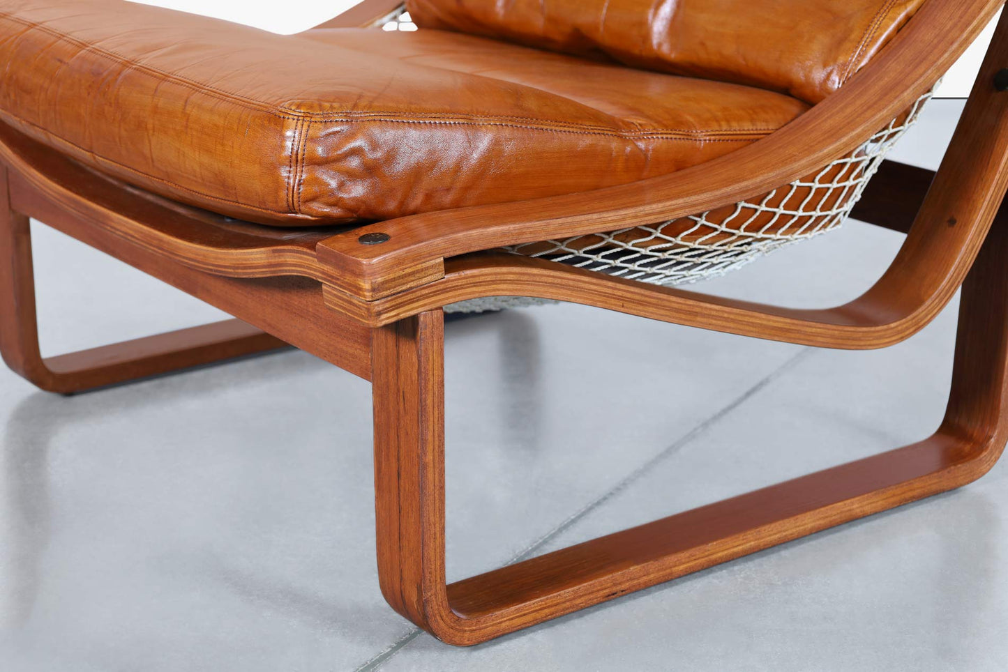 Vintage Leather and Teak T4 Lounge Chairs by Fred Lowen for Tessa
