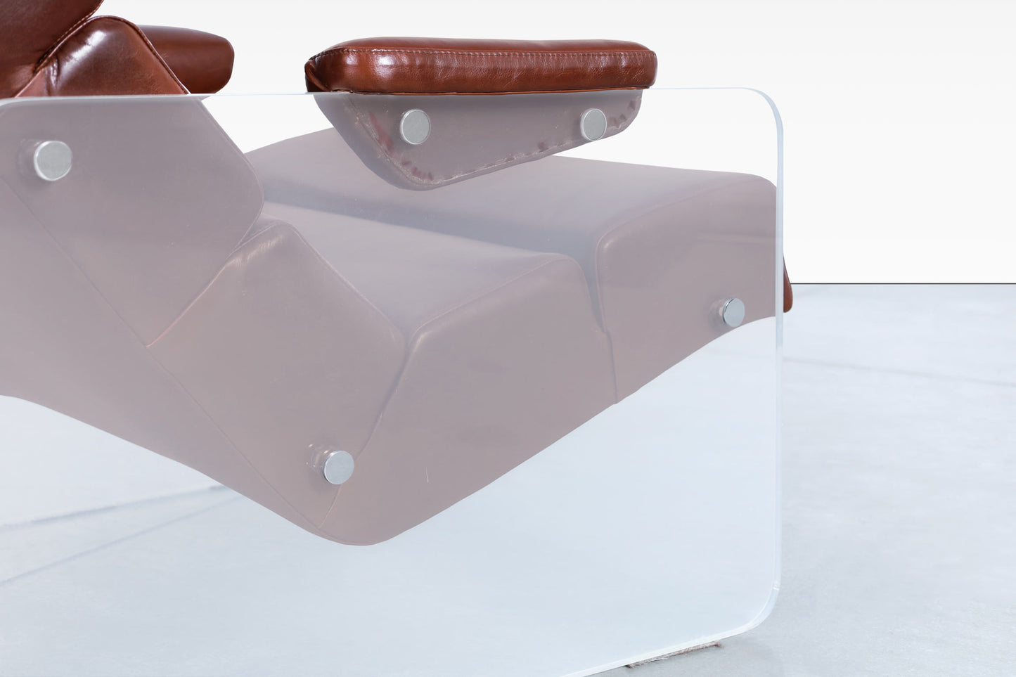 Vintage Lucite and Leather Lounge Chair and Ottoman