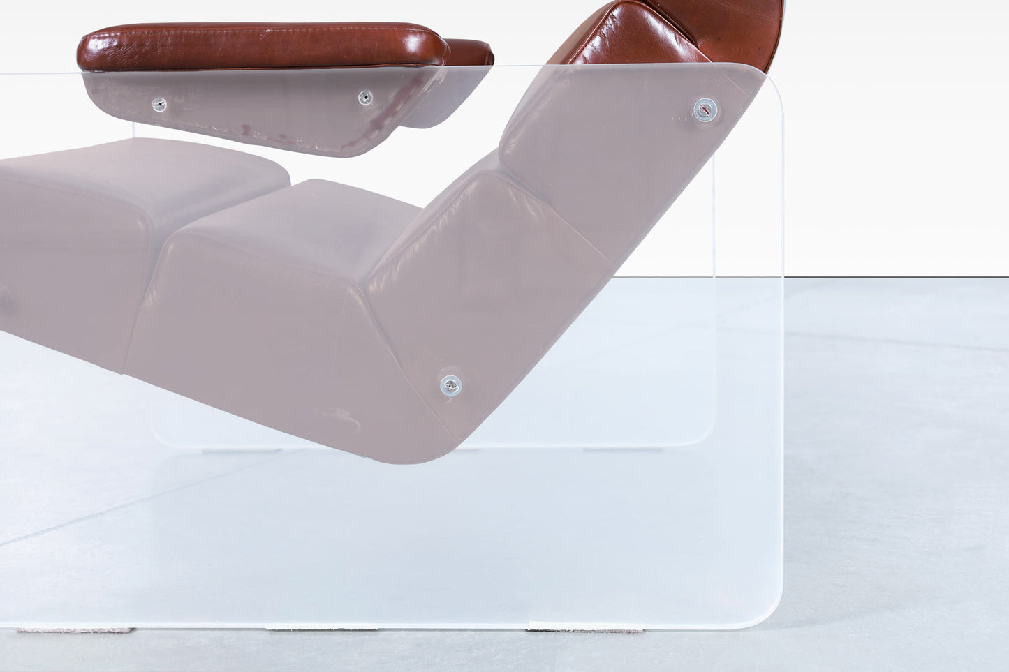 Vintage Lucite and Leather Lounge Chair and Ottoman