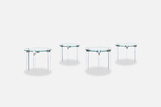 Vintage Lucite and Nickle Side Tables by Charles Hollis Jones