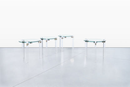 Vintage Lucite and Nickle Side Tables by Charles Hollis Jones