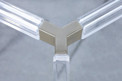 Vintage Lucite and Nickle Side Tables by Charles Hollis Jones