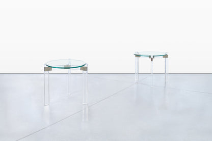 Vintage Lucite and Nickle Side Tables by Charles Hollis Jones