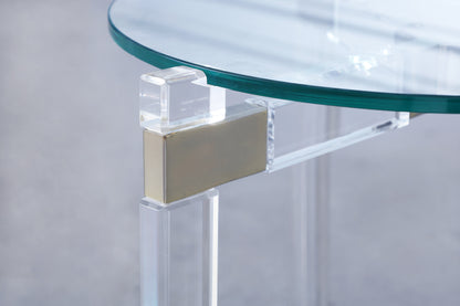 Vintage Lucite and Nickle Side Tables by Charles Hollis Jones