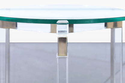 Vintage Lucite and Nickle Side Tables by Charles Hollis Jones