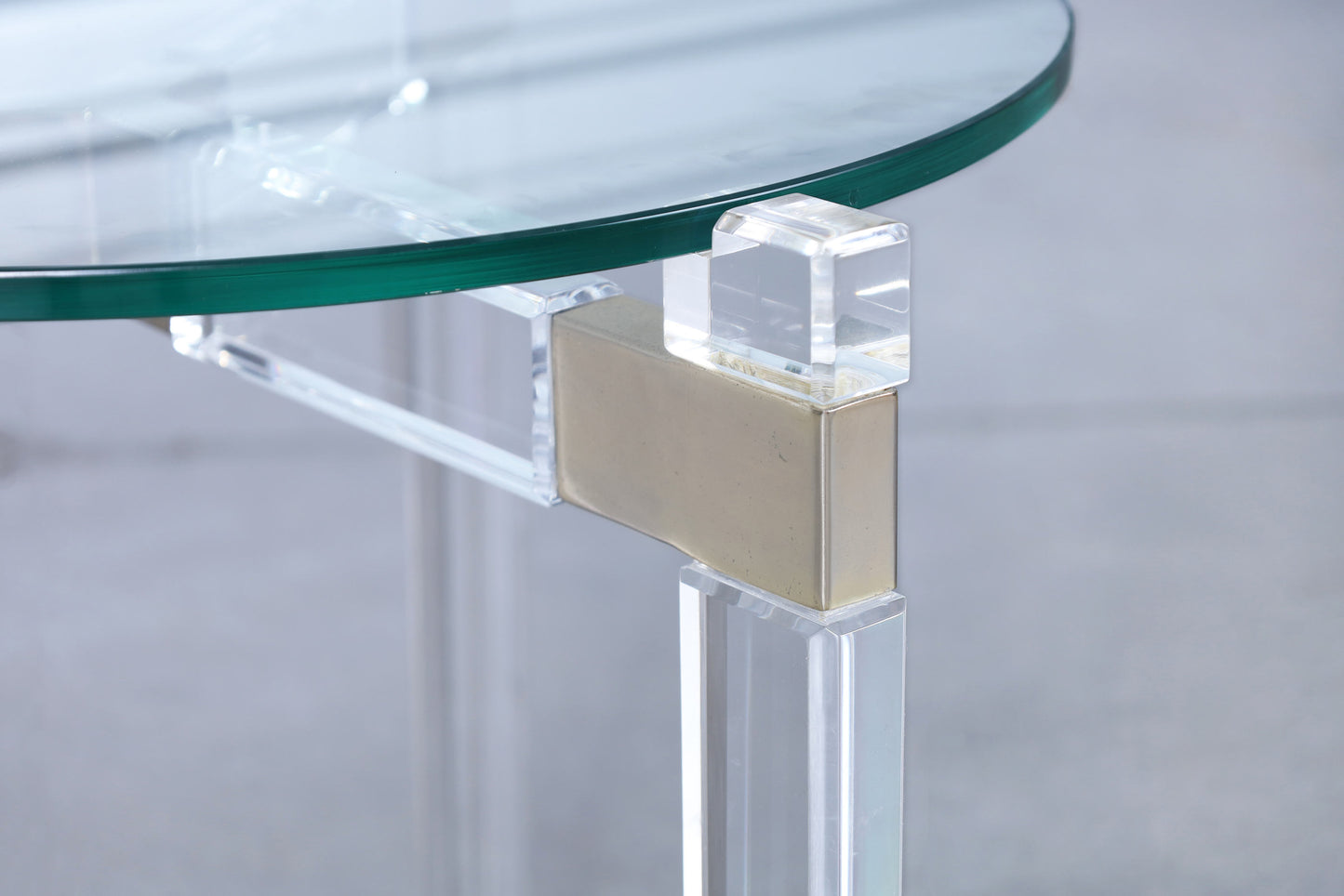 Vintage Lucite and Nickle Side Tables by Charles Hollis Jones