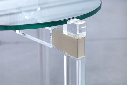 Vintage Lucite and Nickle Side Tables by Charles Hollis Jones