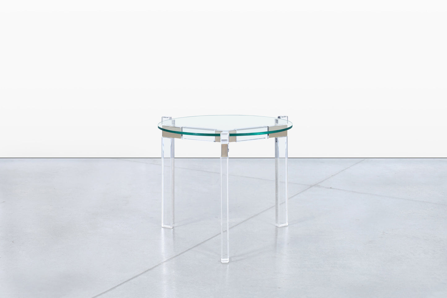 Vintage Lucite and Nickle Side Tables by Charles Hollis Jones