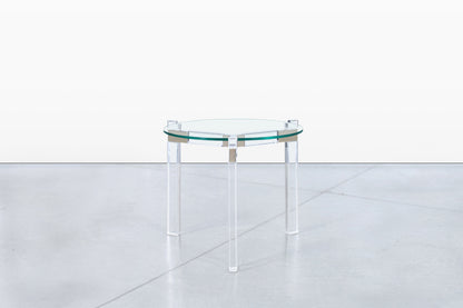 Vintage Lucite and Nickle Side Tables by Charles Hollis Jones