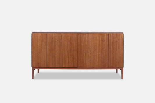 Vintage Mahogany and Travertine Credenza by Paul McCobb for Calvin Furniture