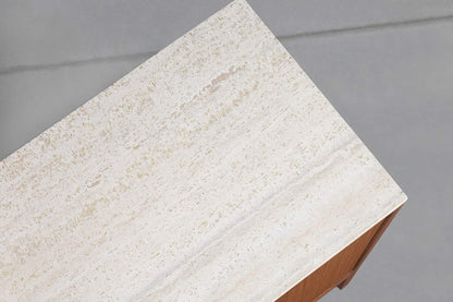 Vintage Mahogany and Travertine Credenza by Paul McCobb for Calvin Furniture