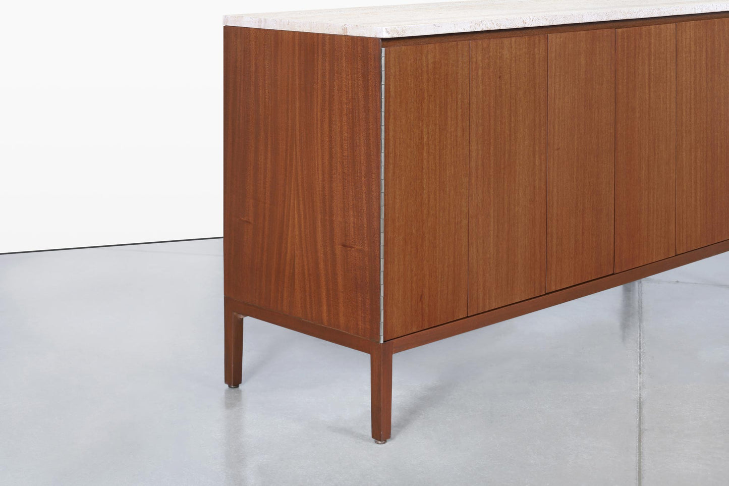 Vintage Mahogany and Travertine Credenza by Paul McCobb for Calvin Furniture