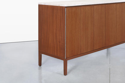 Vintage Mahogany and Travertine Credenza by Paul McCobb for Calvin Furniture