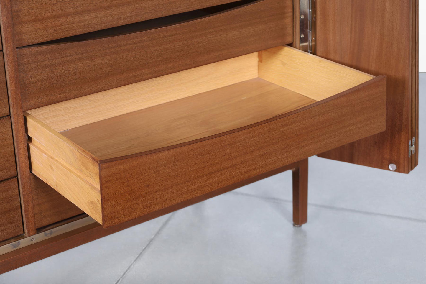 Vintage Mahogany and Travertine Credenza by Paul McCobb for Calvin Furniture