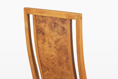 Vintage Mappa Burl Wood Dining Chairs by Thomasville
