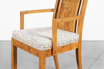 Vintage Mappa Burl Wood Dining Chairs by Thomasville