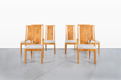 Vintage Mappa Burl Wood Dining Chairs by Thomasville