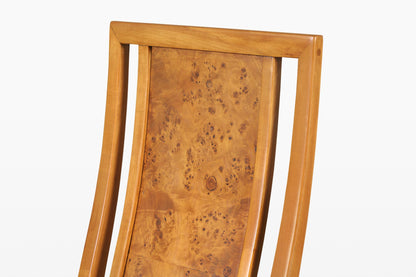 Vintage Mappa Burl Wood Dining Chairs by Thomasville