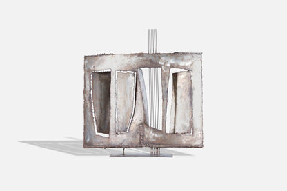 Vintage Oversized Brutalist Metal Sculpture by John Balossi, Signed