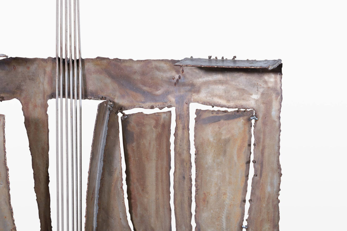 Vintage Oversized Brutalist Metal Sculpture by John Balossi, Signed