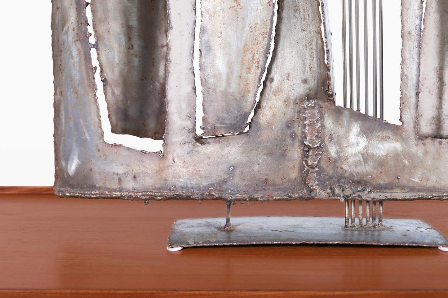 Vintage Oversized Brutalist Metal Sculpture by John Balossi, Signed