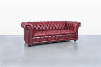Vintage Oxford Red Leather Chesterfield Sofa