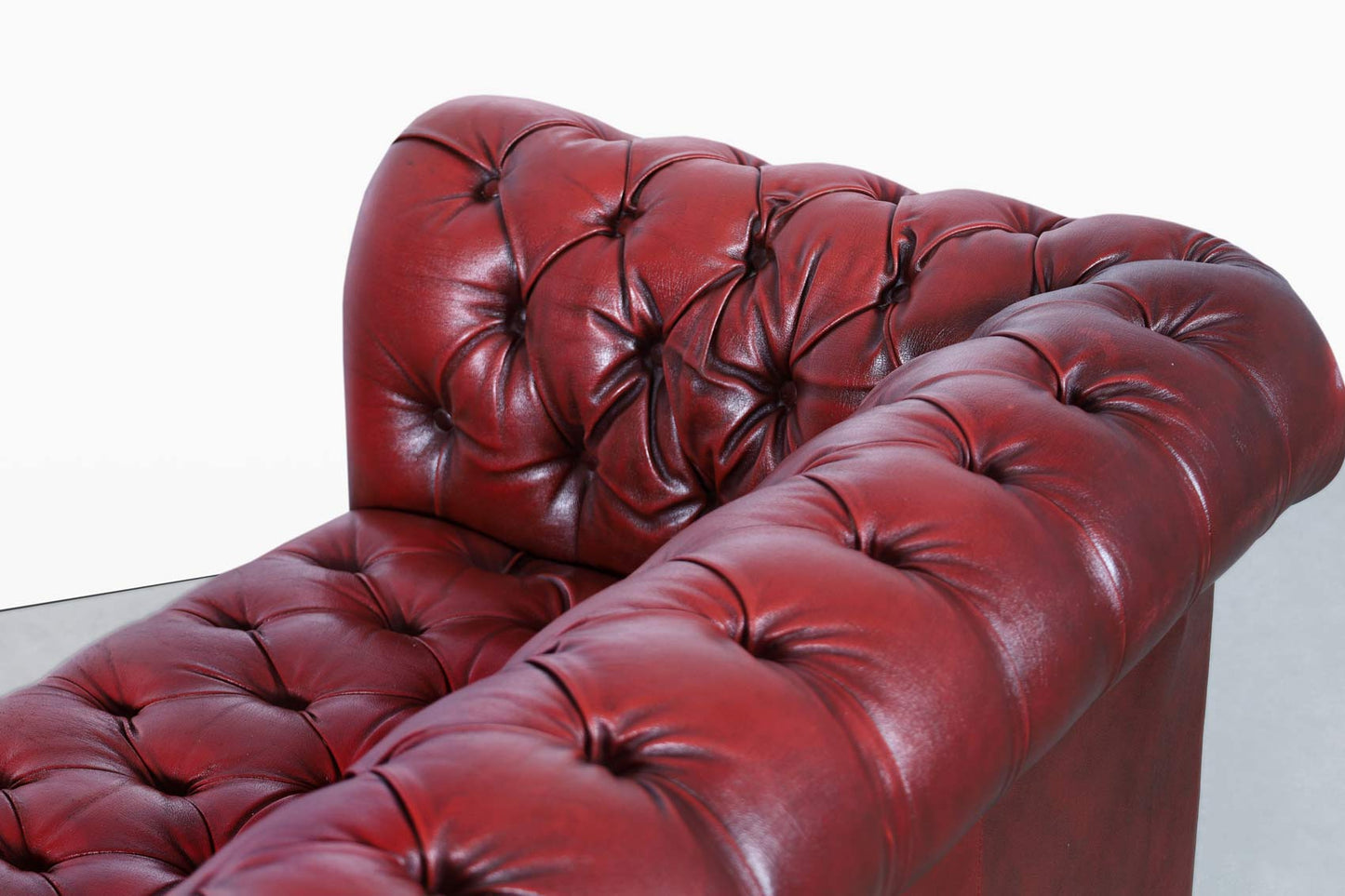 Vintage Oxford Red Leather Chesterfield Sofa