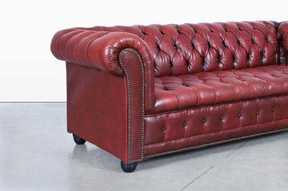Vintage Oxford Red Leather Chesterfield Sofa