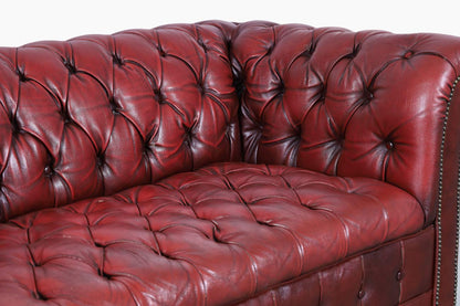 Vintage Oxford Red Leather Chesterfield Sofa