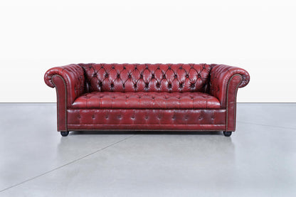 Vintage Oxford Red Leather Chesterfield Sofa