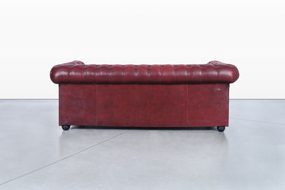 Vintage Oxford Red Leather Chesterfield Sofa