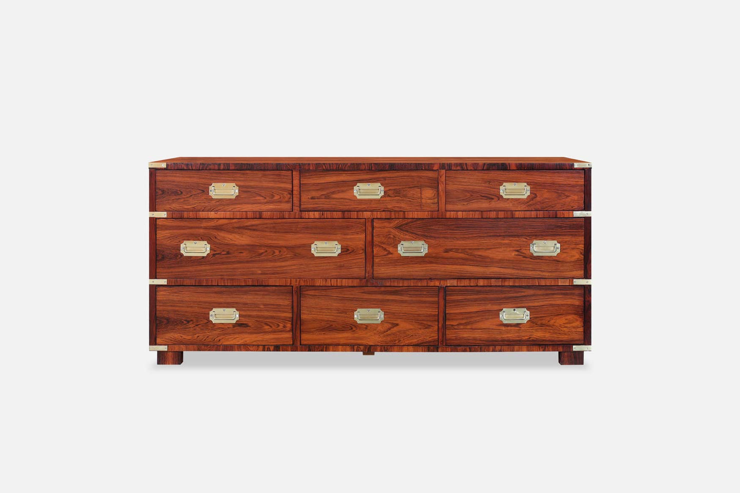 Vintage Rosewood and Brass Campaign Dresser by John Stuart
