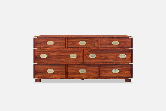 Vintage Rosewood and Brass Campaign Dresser by John Stuart